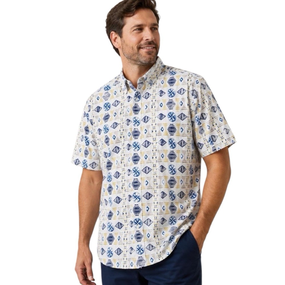 The North Face Mens‎ Small Baytrail Pattern Short Sleeve Button Up Shirt